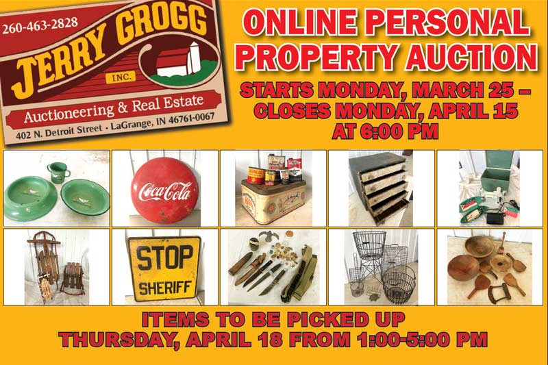 Jerry Grogg Auctioneering: Gochenaur - Stayner Online Personal Property Auction, March 25 - April 15