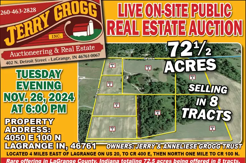 Live On-Site Real Estate Auction in LaGrange, Indiana on November 26, 2024